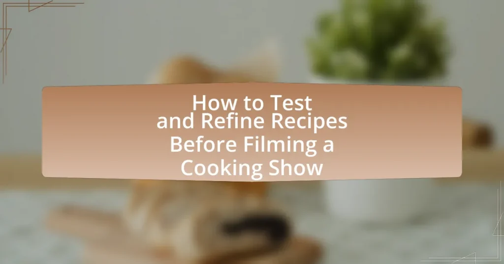 How to Test and Refine Recipes Before Filming a Cooking Show