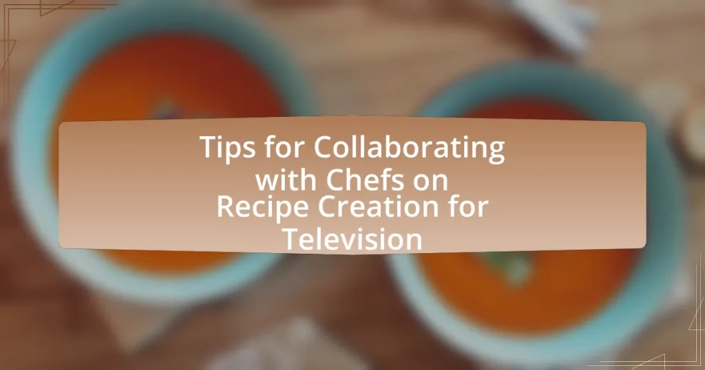 Tips for Collaborating with Chefs on Recipe Creation for Television