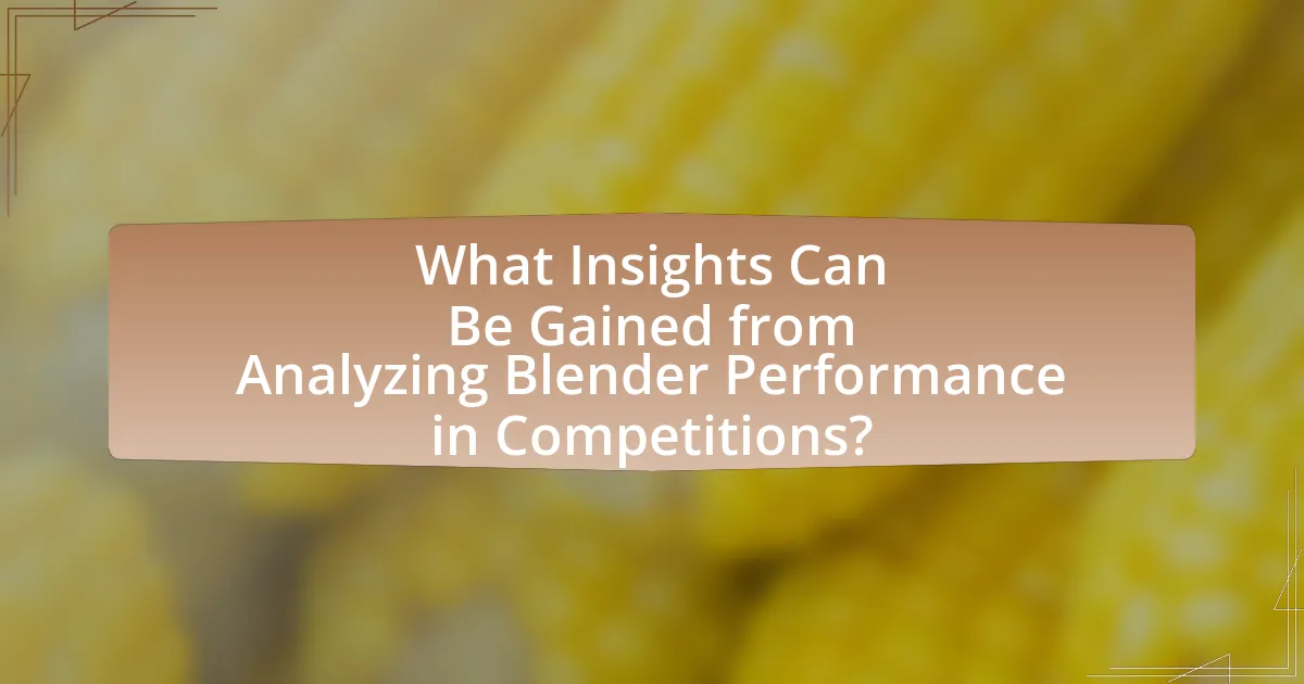 What Insights Can Be Gained from Analyzing Blender Performance in Competitions?