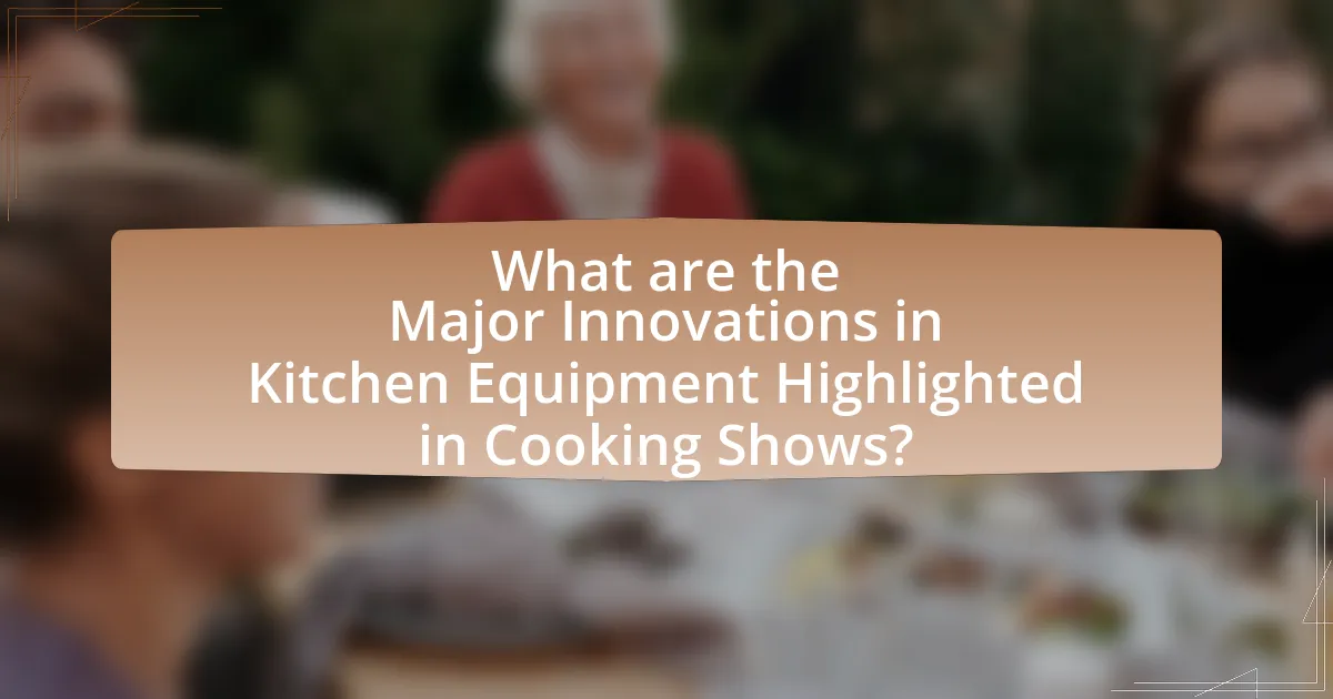 What are the Major Innovations in Kitchen Equipment Highlighted in Cooking Shows?