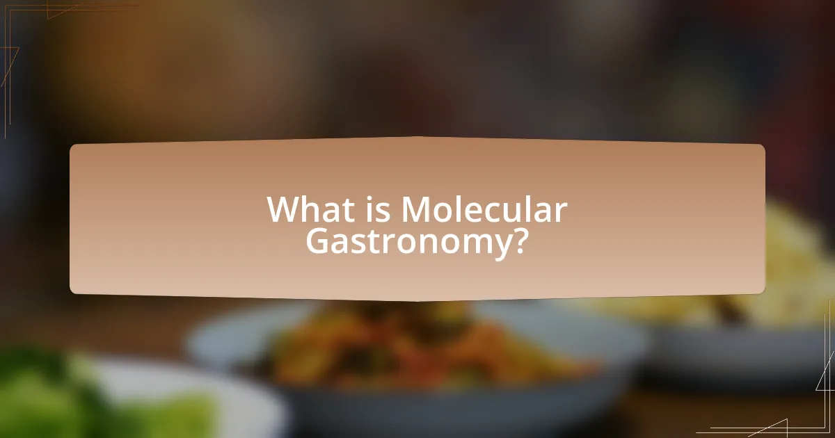 What is Molecular Gastronomy?