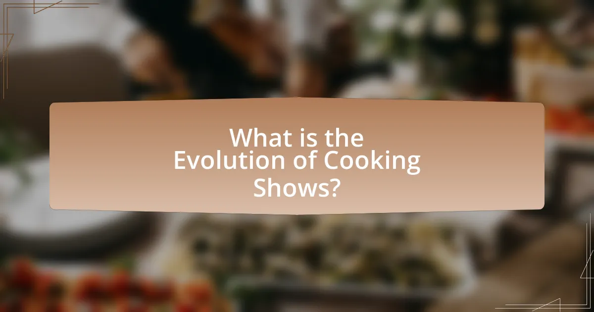 What is the Evolution of Cooking Shows?